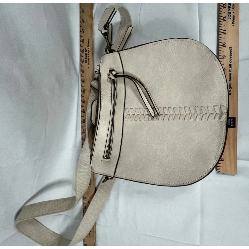 Crossbody‎  Bag Beige Faux Leather